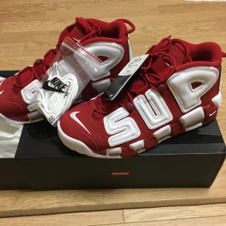 シュプリーム(Supreme)のSupreme Nike Air More Uptempo Red 27.5 赤(スニーカー)