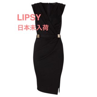 リプシー(Lipsy)の日本未入荷☆Lipsy Vネックプリーツラップワンピース(ミディアムドレス)