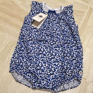 プチバトー(PETIT BATEAU)のプチバトー 18SS ブループリントショートロンパース 18m 新品(ロンパース)