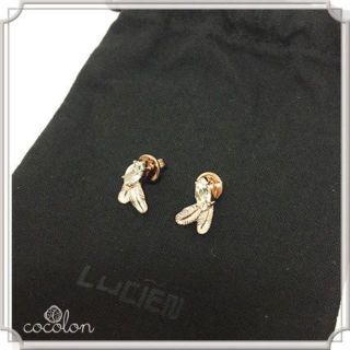 【新品】[LUCIEN] Angelica リーフピアス スノーローズ (ピアス)