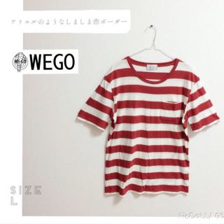 ウィゴー(WEGO)のアリエルのようなしましま赤ボーダー(Tシャツ(半袖/袖なし))