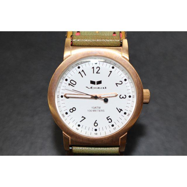 VESTAL(ベスタル)の【送込】　VESTAL　メンズレザーベルト腕時計　動作未確認品　緑 値下げ不可 メンズの時計(ラバーベルト)の商品写真