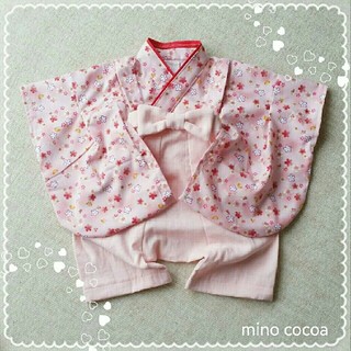 star13kさま専用♡ハンドメイドベビー袴風70-80小桜ピンク×ベビーピンク(和服/着物)