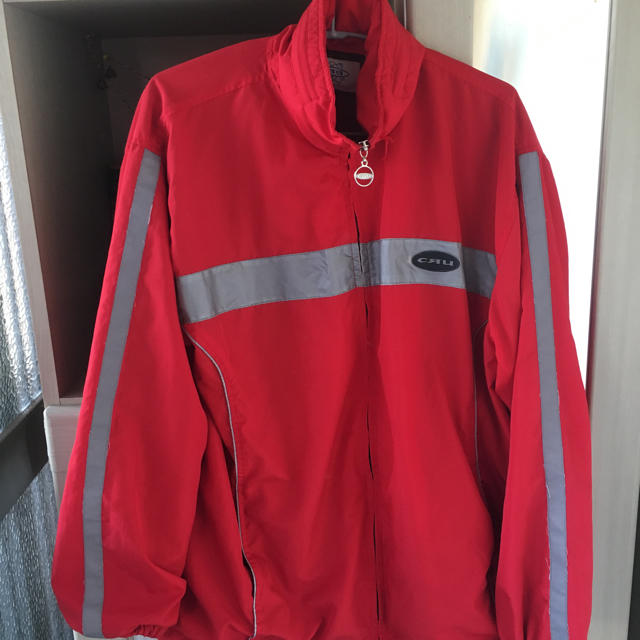 CRU(クルー)のCRU ナイロンジャケット リフレクター ストリート 春物 古着 レッド 赤 メンズのジャケット/アウター(ナイロンジャケット)の商品写真