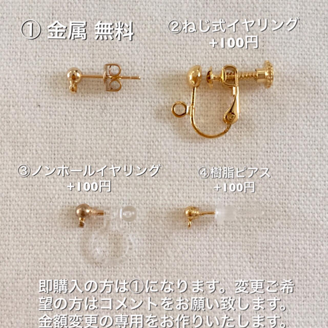 オハナ様専用☆ノンホールイヤリング ハンドメイドのアクセサリー(ピアス)の商品写真