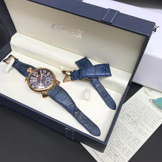 ガガミラノ(GaGa MILANO)のガガミラノ  腕時計  マヌアーレ48  手巻き  ネイビー(腕時計(アナログ))