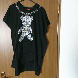 ヴィヴィアンウエストウッド(Vivienne Westwood)のヴィヴィアンウエストウッド ベア カットソー ワンピース 熊 チェーン(ミニワンピース)