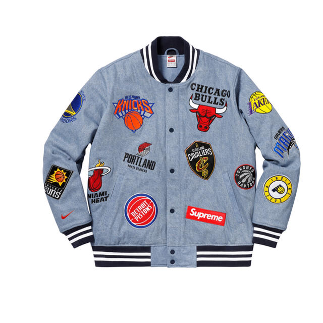 L supreme Nike sb varsity jacket スタジャン