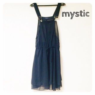 ミスティック(mystic)の【美品】シースルー×ブラック×ジャンスカ(ひざ丈ワンピース)