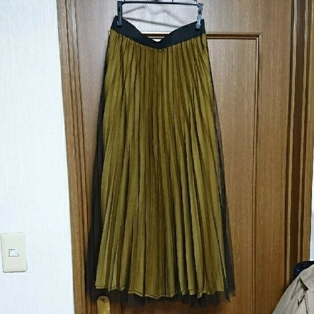 KBF(ケービーエフ)のKBF チュールonプリーツスカート レディースのスカート(ロングスカート)の商品写真
