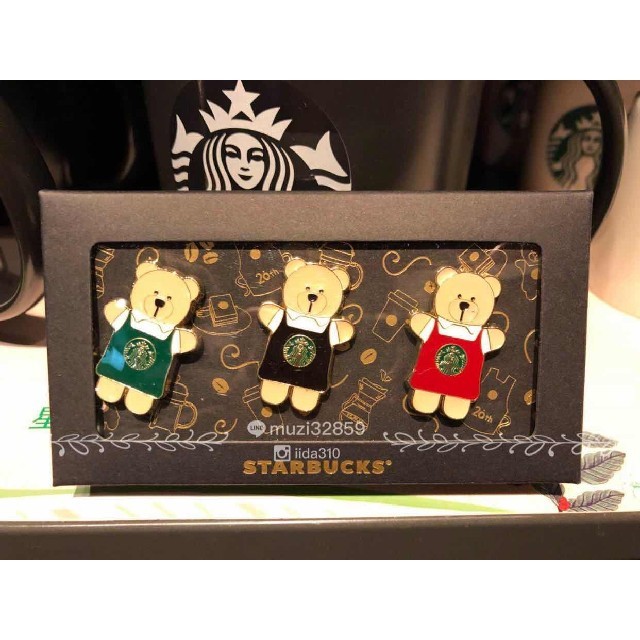 Starbucks Coffee(スターバックスコーヒー)のスターバックス 台湾限定べアリスタ ピンバッジセット エンタメ/ホビーのアニメグッズ(バッジ/ピンバッジ)の商品写真