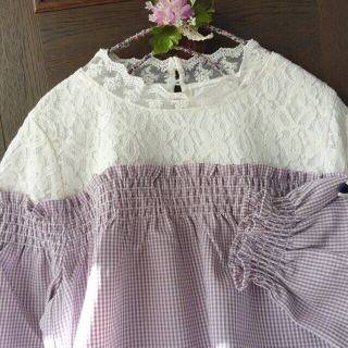 マジェスティックレゴン(MAJESTIC LEGON)のMAJESTIC LEGON【今春新品】大人気！フェミショルギンガムブラウス(シャツ/ブラウス(長袖/七分))