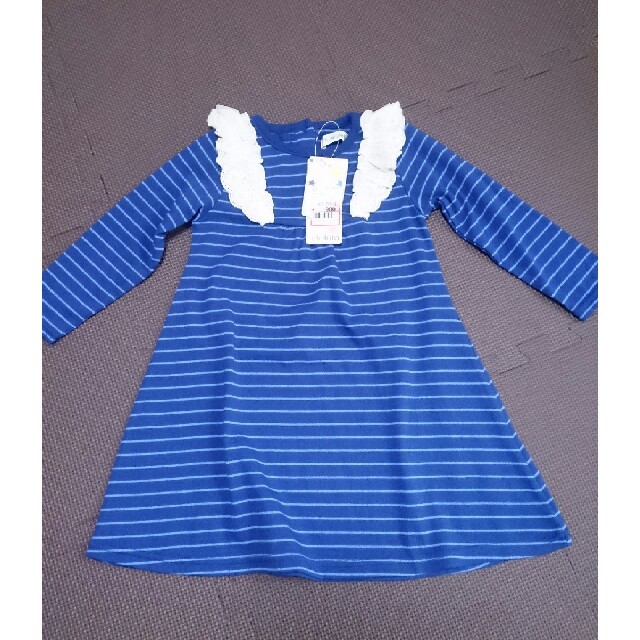 futafuta(フタフタ)の《最終価格》フタフタ ボーダーワンピース 95 キッズ/ベビー/マタニティのキッズ服女の子用(90cm~)(ワンピース)の商品写真