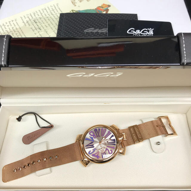 GaGa MILANO(ガガミラノ)の-3/31専ガガミラノ  マヌアーレスリム46 シルバー文字盤  クォーツ レディースのファッション小物(腕時計)の商品写真