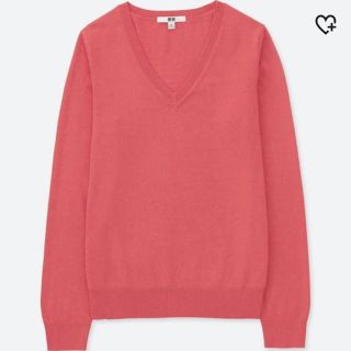 ユニクロ(UNIQLO)のコットンカシミヤＶネックセーター(ニット/セーター)