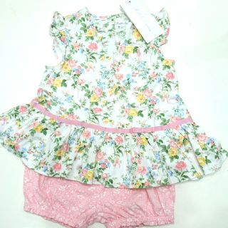 ラルフローレン(Ralph Lauren)の新品タグ付 24Ｍ 90 花柄チュニック セットアップ パンツ付(ワンピース)