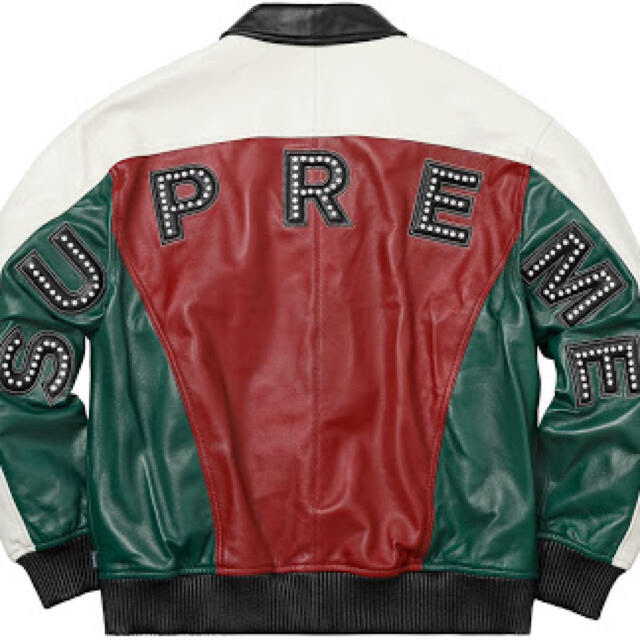 Supreme - supreme studded arc logo leather jacket