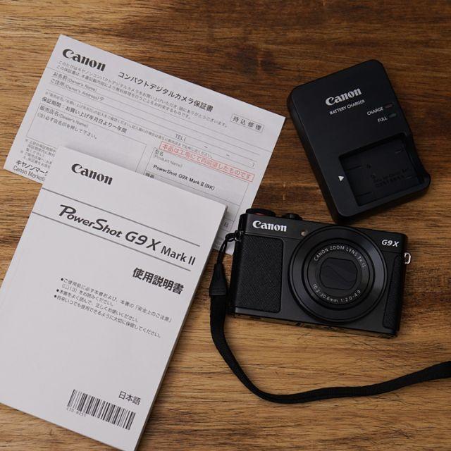 【通販激安】 X G9 Canon　PowerShot デジカメ - Canon Mark ブラック II コンパクトデジタルカメラ