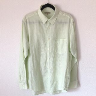 ユニクロ(UNIQLO)の麻綿ユニクロUNIQLO 薄緑色 シャツ XL(シャツ)