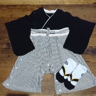 袴ロンパース 初節句 お正月 草履風靴下とセット 80センチ(和服/着物)