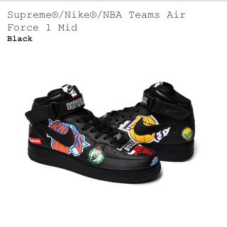 シュプリーム(Supreme)のsupreme AIR FORCE 1 MID 黒 26.5(スニーカー)