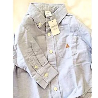 ベビーギャップ(babyGAP)の新品未使用 タグ付き GAP babyGAP ボタンダウンシャツ ブルー 80(シャツ/カットソー)