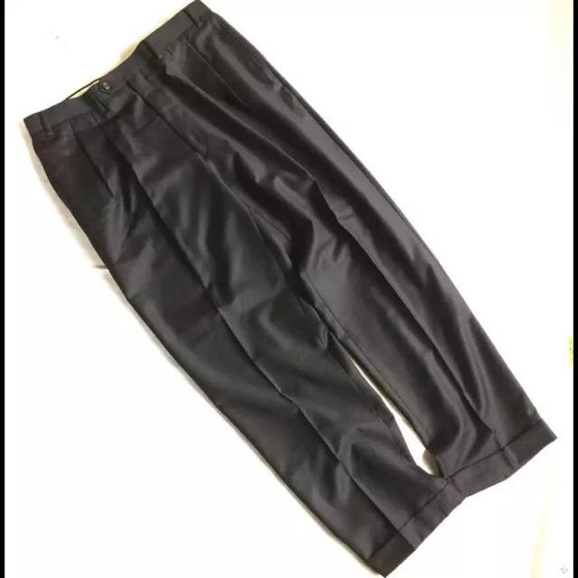 Ralph Lauren(ラルフローレン)のラルフローレン 2タック ウール×カシミヤ ブラック スラックス 黒 カシミア メンズのパンツ(スラックス)の商品写真