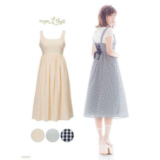 モンリリィ(mon Lily)の夢展望＊mon Lily☆新品♪後ろリボンレースアップ＊ロング丈フレアジャンスカ(ロングワンピース/マキシワンピース)