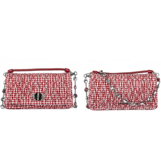 ミュウミュウ(MIU MIU)の★新品同様★miumiu ギンガムチェック　バッグ赤(ショルダーバッグ)