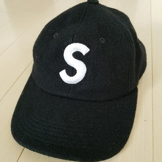 シュプリーム(Supreme)のsupreme wool シュプリーム キャップ　ロゴ　帽子　ブラック　黒(キャップ)