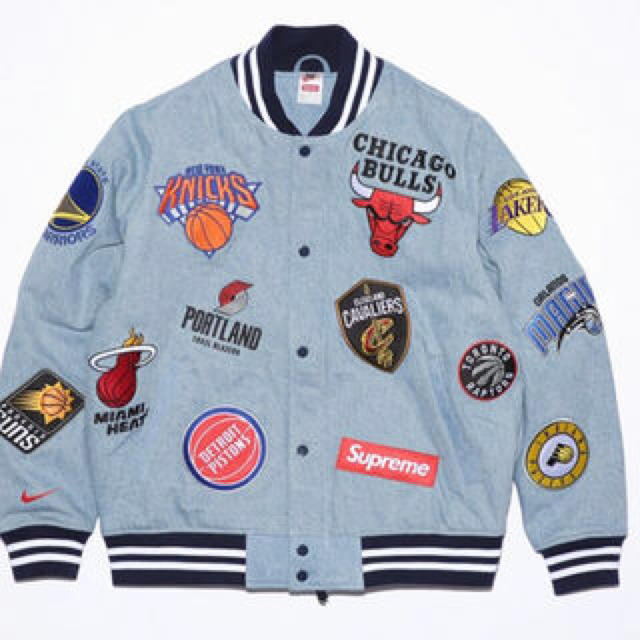 Gジャン/デニムジャケット正規 SUPREME NIKE NBA WARM UP JKT XL