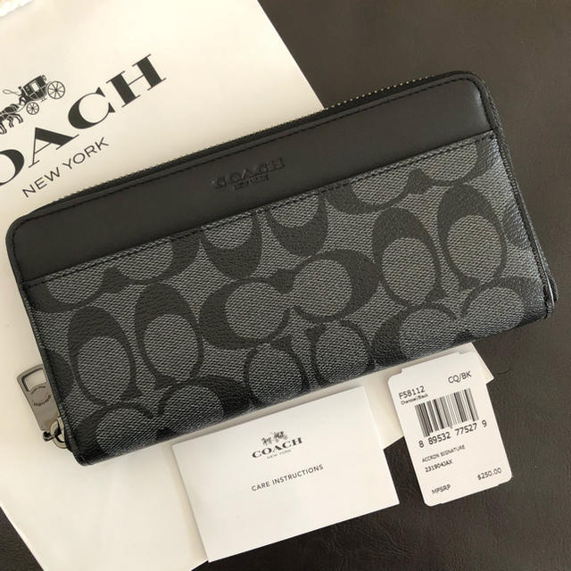 COACH コーチ メンズ 長財布 チャコール ブラック 限定販売格安 メンズ ...