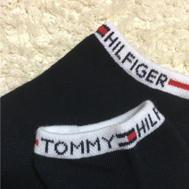 TOMMY HILFIGER(トミーヒルフィガー)のトミーヒルフィガー 短ソックス 3足セット 白紺 レディースのレッグウェア(ソックス)の商品写真