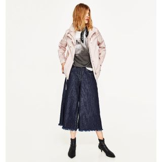 ザラ(ZARA)のZARA ザラ ショート撥水ジャケット ピンク L(ナイロンジャケット)