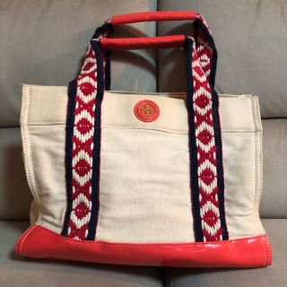 トリーバーチ(Tory Burch)のトリーバーチ キャンパス地 パテントトートバッグ (トートバッグ)