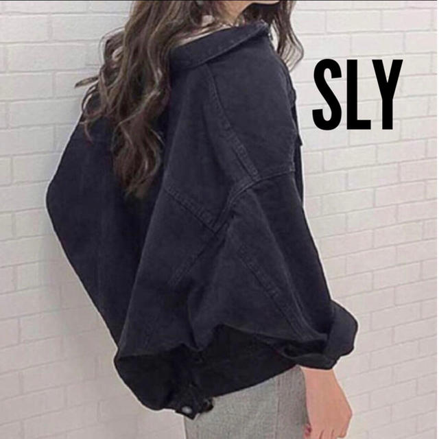 SLY(スライ)のLOOSE DOLMAN DENIM JK-E 人気 ブラック 美品 デニム レディースのジャケット/アウター(Gジャン/デニムジャケット)の商品写真