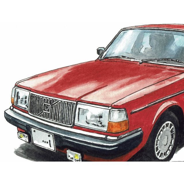 Volvo(ボルボ)のGC-025 ボルボ240GL 限定版画 直筆サイン有 額装済●作家 平右ヱ門 自動車/バイクの自動車(カタログ/マニュアル)の商品写真