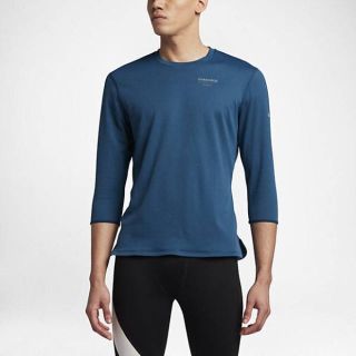 ナイキ(NIKE)のNike Gyakusou エアロリアクト 3/4 Tシャツ 七分袖 L ブルー(Tシャツ/カットソー(七分/長袖))