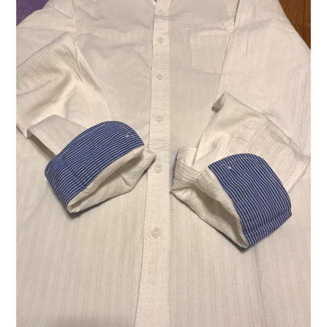 MONSIEUR NICOLE(ムッシュニコル)のNICOLE メンズ 長袖白シャツ スタンドカラー メンズのトップス(シャツ)の商品写真