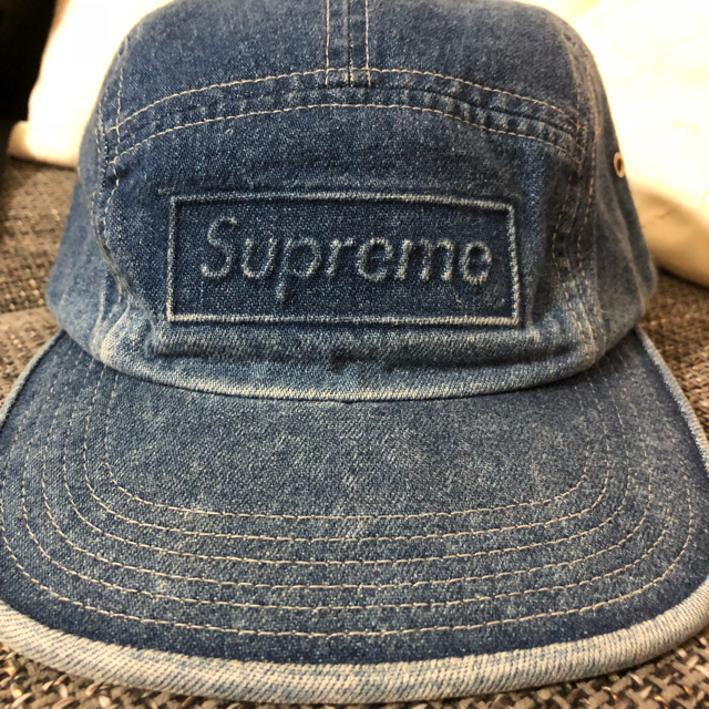 supreme Embossed Denim Camp Cap 納品書原本付