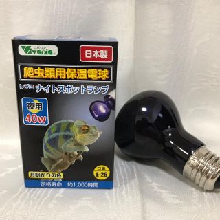 爬虫類用保温電球　ヒーター　ナイトスポットランプ40W 新品、送料込み(爬虫類/両生類用品)