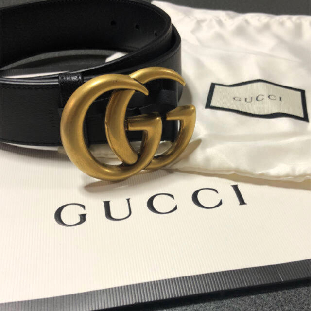 coco@プロフ必読様専用 GUCCI ダブルGバックル レザーベルト | フリマアプリ ラクマ