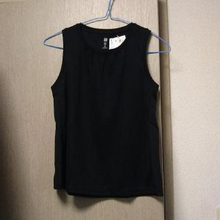 ユニクロ(UNIQLO)のユニクロ ガールズドライEXフレアタンクトップ 黒 140(下着)