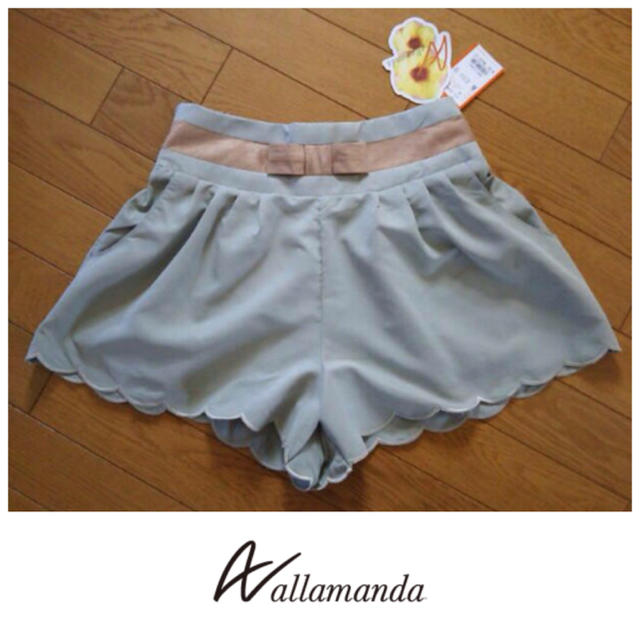 allamanda(アラマンダ)の新品♡定価5,145円♡allamanda♡スカラップリボンショートパンツ レディースのパンツ(ショートパンツ)の商品写真