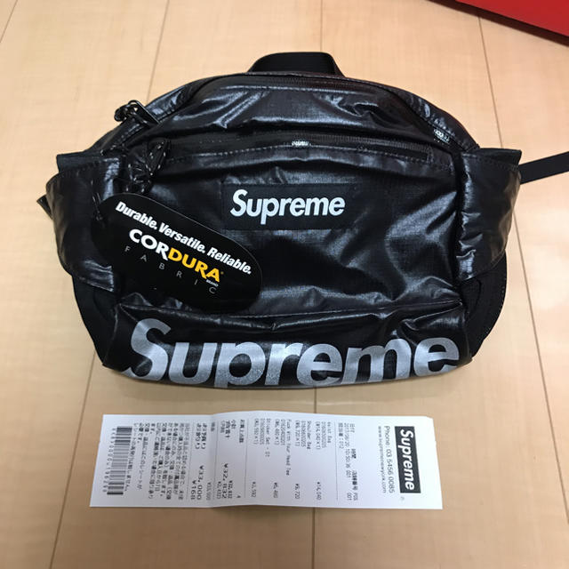 新品Supreme19FW week1 Waist Bag 黒 ウエストバック