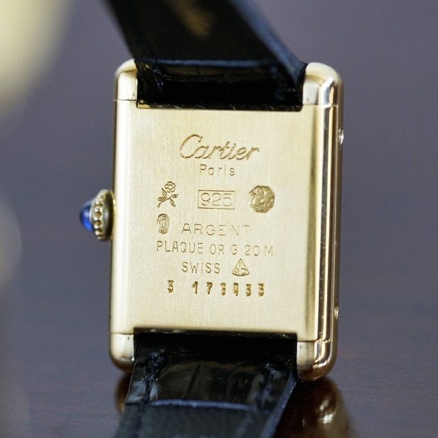 39CARTIER美品 カルティエ マスト タンク アイボリー 手巻き SM Cartier