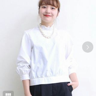 ドットアンドストライプスチャイルドウーマン(Dot&Stripes CHILDWOMAN)の▼タイプライター/ギンガム　シャーリングハイネックブラウス(シャツ/ブラウス(長袖/七分))