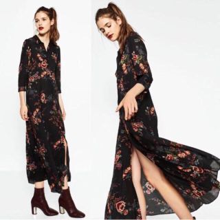 ザラ(ZARA)のZARA 花柄 ワンピ (ロングワンピース/マキシワンピース)