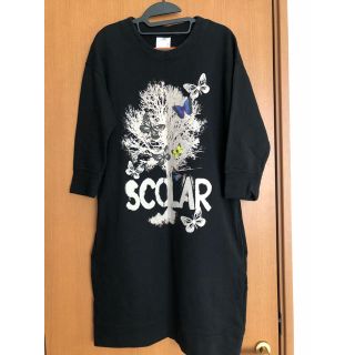 スカラー(ScoLar)のScoLar スエット ワンピ 黒(トレーナー/スウェット)