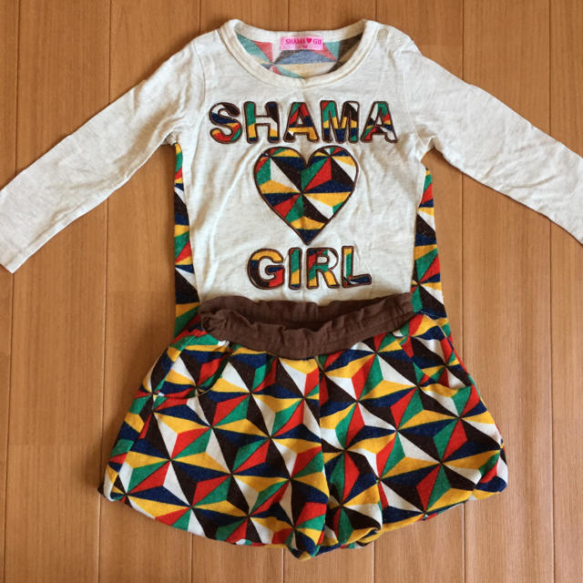 キッズ 上下 セットアップ 90  キッズ/ベビー/マタニティのキッズ服女の子用(90cm~)(Tシャツ/カットソー)の商品写真